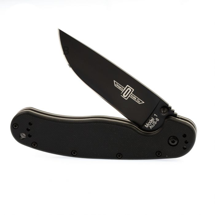 Нож складной Ontario RAT-1, сталь Aus-8. Клинок - Black, Рукоять - Black GRN, 8846 BP